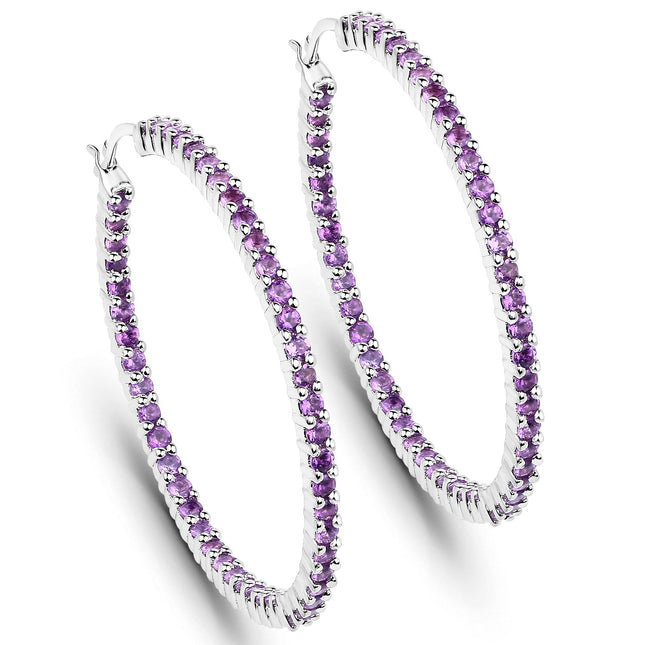 3.00 ct. Genuine Amethyst .925 Sterling Silver Earrings
