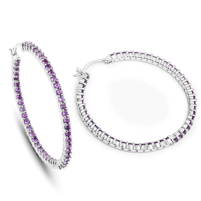 3.00 ct. Genuine Amethyst .925 Sterling Silver Earrings