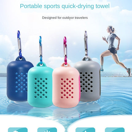 Quick Drying Cooling Microfiber Towel Instant Cooling Relief Sports Portable Yoga Gym Pilates Running Travel Towel Silicone Bag
