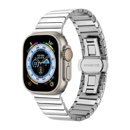 Suitable For Smartwatch 8 Stainless Steel Strap Bow Buckle IWatch Metal Watch Band