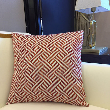 Orange Three Dimensional Square Geometry Pillow