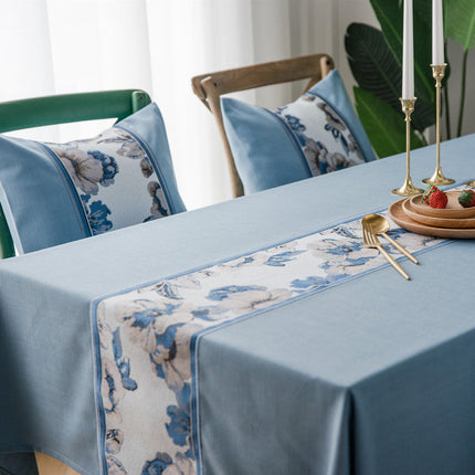 Waterproof All-polyester Linen Splicing Table Flag