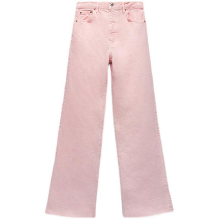 Women's High-waist All-match Straight-leg Mopping Jeans