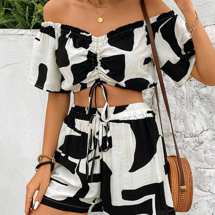 European And American Summer Women's Casual Shorts Suit Two-piece Set