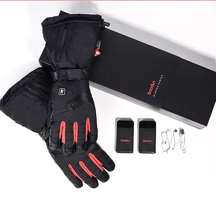 Winter Constant Temperature Ski Heating Sheepskin Gloves