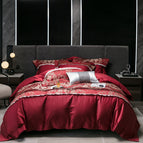 Livia Red / 150cm Flat Sheet 4pcs Set