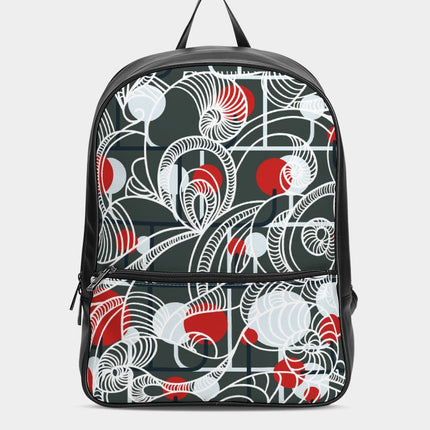 CREATIVE RED AND BLACK SWIRLS CREATED BY FLIPSTYLEZ Classic Faux Leather Backpack