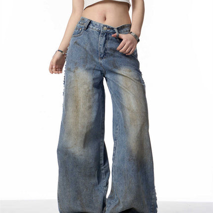 American Retro Gradient Jeans For Women's High Street