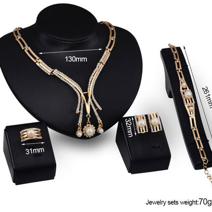 Personalized Fashion Jewelry Set Alloy Necklace Four-piece Set