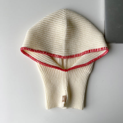 Special-interest Design Autumn And Winter Warm Cool Contrast Color Edge Sealing One-piece Scarf Knitted Woolen Cap