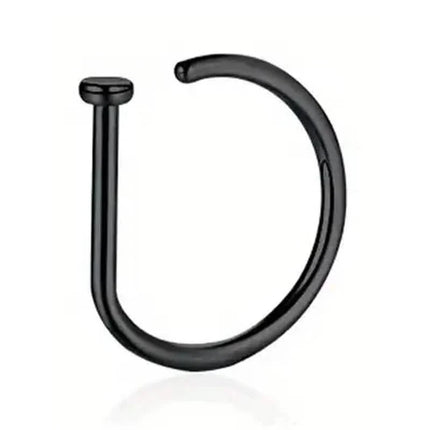 Elegant Punk-Style Stainless Steel Nose Rings - Clip-On Non-Piercing Design