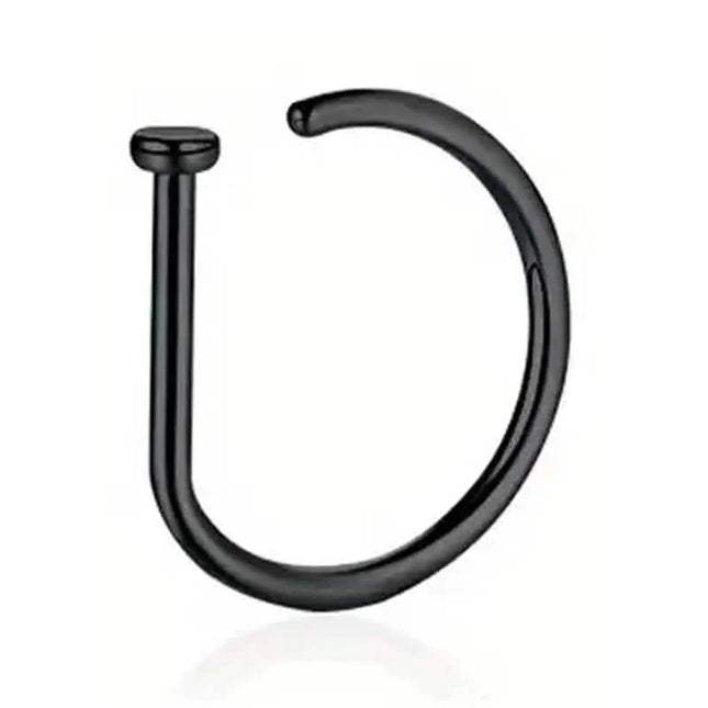 Elegant Punk-Style Stainless Steel Nose Rings - Clip-On Non-Piercing Design
