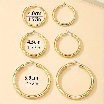 Elegant, Trendy and Shiny Gold Hoop Earrings