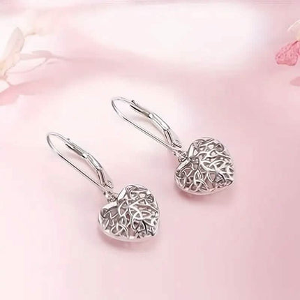 Exquisite Hollow Heart-Shaped Hoop Earrings