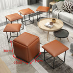 Coffee PU / Sponge cushion 36X36X38CM