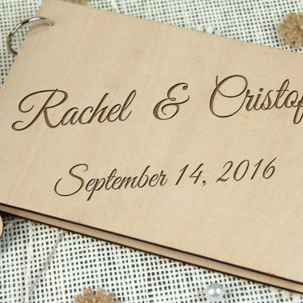 Wooden Wedding Guest Signature Booklet
