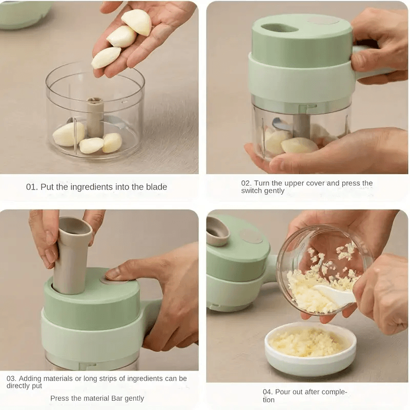 4 In 1 Handheld Electric Vegetable Cutter