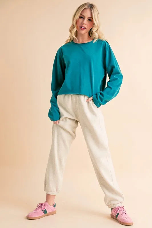 Aemi Co Drawstring Elastic Waist Joggers