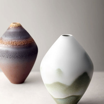 Japanese Style Handmade Ceramic Vase Stoneware Zen Flower Home Furnishings
