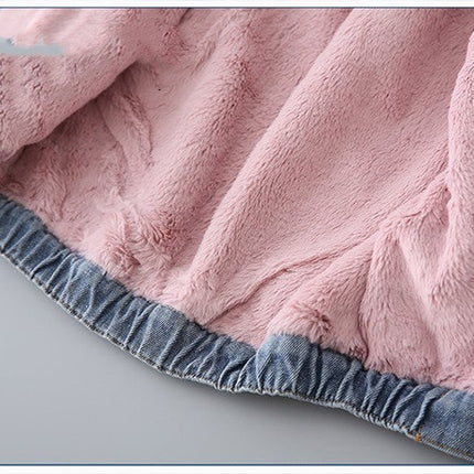 Winter Cashmere Denim Jacket For Children