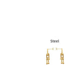 Steel / Ear Studs Three Buckles 2PCs