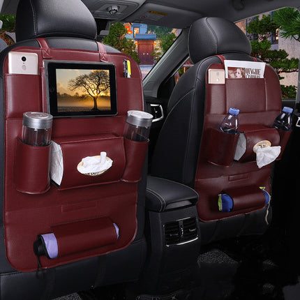 Leather Car Seat Back Hanging Bag Car Storage Bag