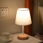 Linen grey lampshade / Fixed brightness / USB