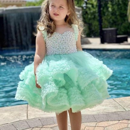Baby Girl One Year Old Dress Birthday Princess Dress Piano Playing Tulle Tutu