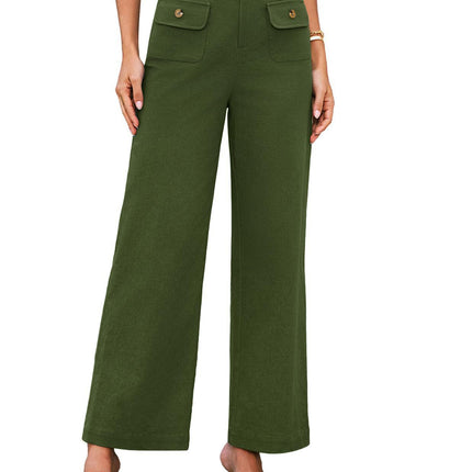Women's High Waist Wide Leg Pants Stretch Casual Pants