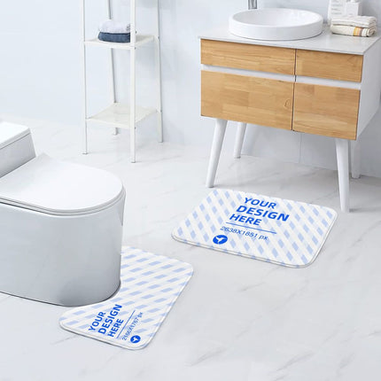 Create Your Own 24x16in Flannel Anti-Slip Floor Mats Two Piece Set