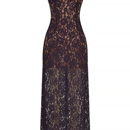Lace European And American Hot Girl Deep V Strap Dress