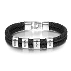 Four beads bracelet steel colo / 21.5cm
