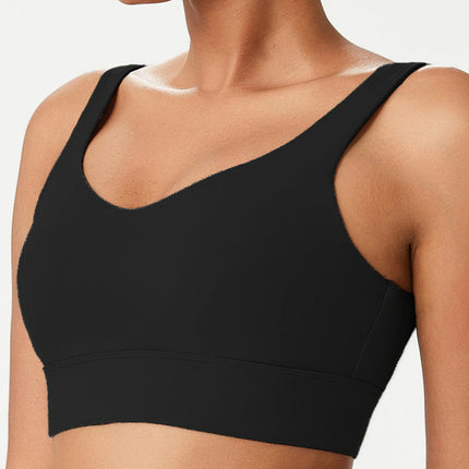 Women's Solid Colour Fixed Cup Plus Size Sports Underwear