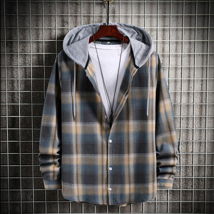 Loose Long-sleeved Blouse Plus Size Checkered Shirt