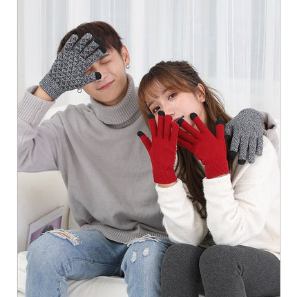 Knitted Men And Women Couple Warm Wool Gloves