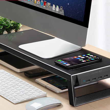 Computer Monitor Increase Rack USB Storage Base