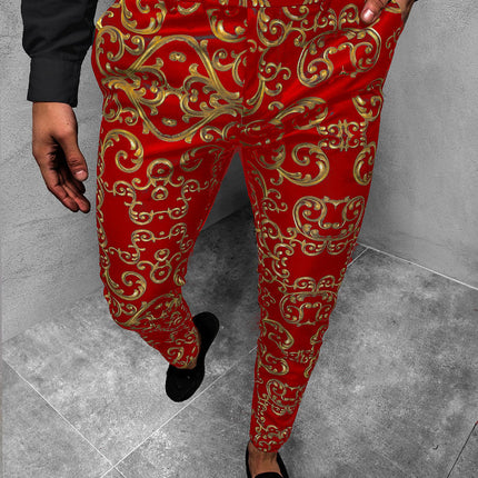 Men's Fashion Stripe Print Casual Pants