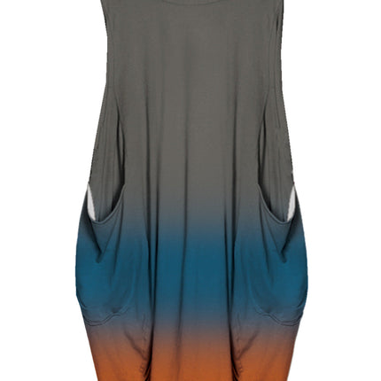 Mid-length Plus Size Printed Sleeveless Dress