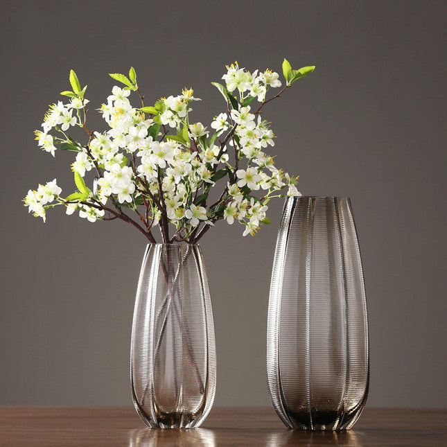 Colored Transparent Glass Vase With Diamonds