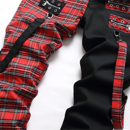 Black Panel Colorblock Non Stretch Straight Men's Jeans