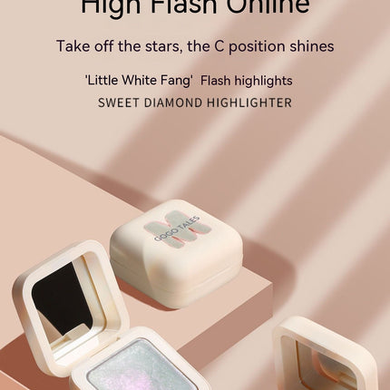 Small White Square High Light Contour Compact Glitter Face Brightening Mashed Potatoes