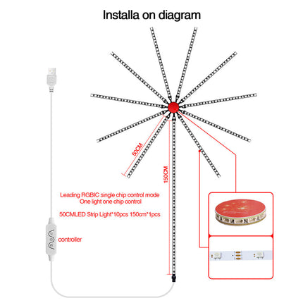 Running Water Lamp With USB Fireworks Set Bare Board