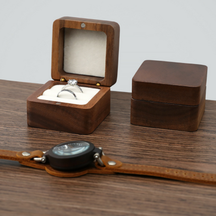 Portable Travel Ring Wooden Storage Box