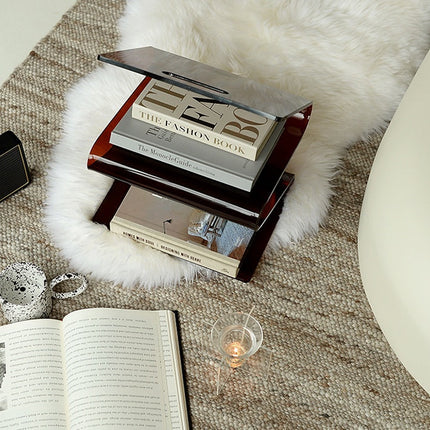 Acrylic Decorative Bookstand Retro W-shaped Storage Rack