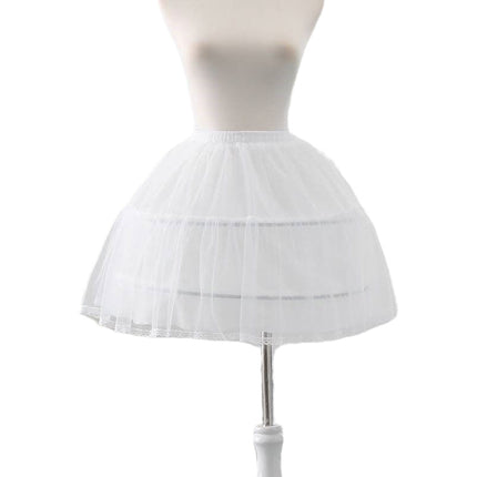 Black Lolita Petticoat Skirt | Kids 42cm Voluminous Tulle Underskirt for Dress-Up & Performance