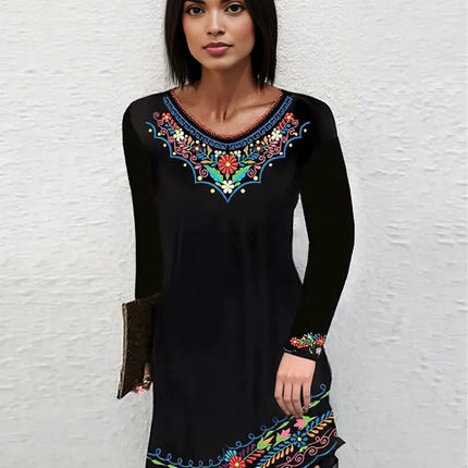 New Sexy Autumn fall Winter exotic  floral design Dress for Women 7 different colors