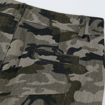 American Retro Camouflage Bell-bottom Pants Men