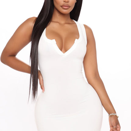 Fashion V-neck S-shaped Long Dress