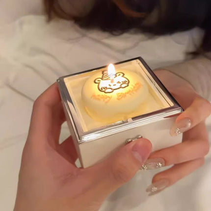 Valentine's Day Girlfriend Bear Cake Flip Ring Box