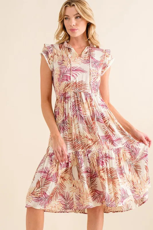 And The Why Boho Printed Tiered Dress
